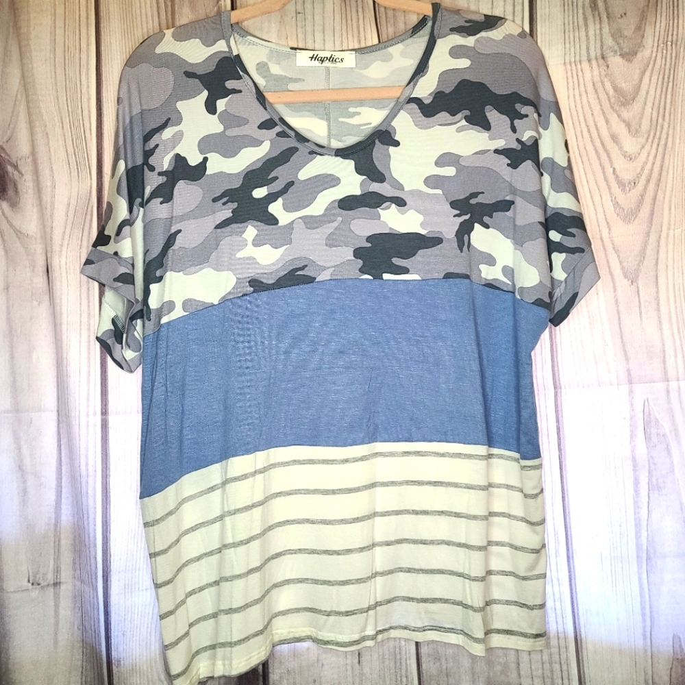 NWOT Mixed Pattern Tee by Haptics